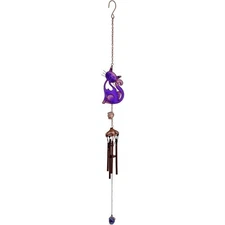 Purple Slinky Cat Metal Windchime Outdoor Wind Chime 17.75 Inch