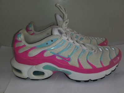Nike Air Max Plus Size 7Y Girls Tuned Pink/White/Mint Green