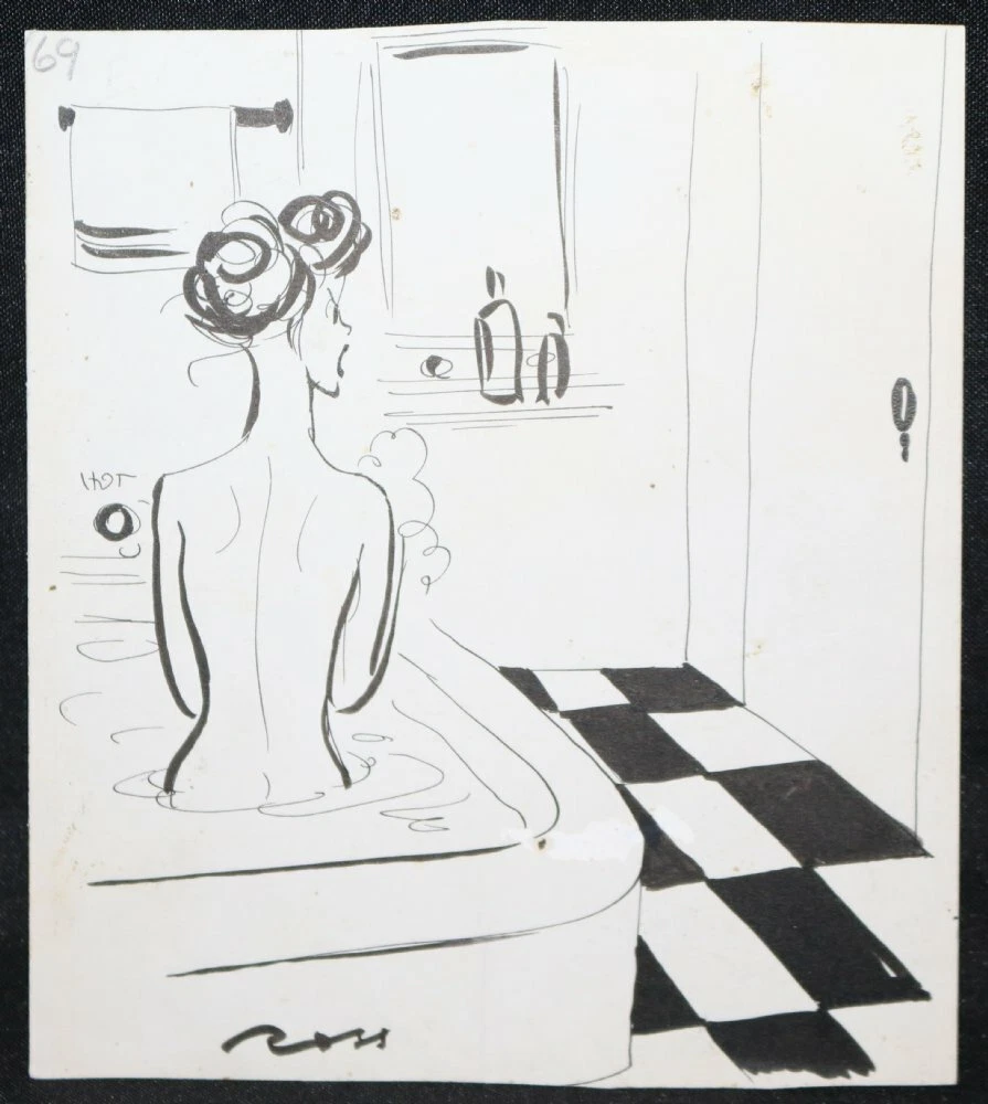Nude Woman in the Bath Humorama Gag - Signed art by Al Ross | eBay