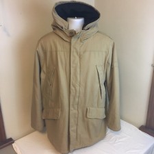 Timberland Stratham Issue Mens Brown Barn Coat Sherpa Lined w Hood Medium FS 