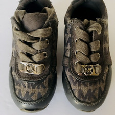 Michael Kors Lil Milano Brown MK Logo Toddler Shoes Size 7