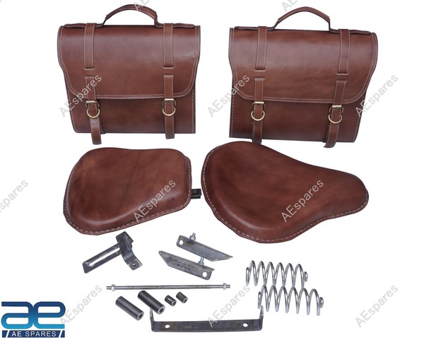 Leder Sattel Tasche Vorne Hinten Sitz FüR Royal Enfield Neu Klassisch Reborn 350-image