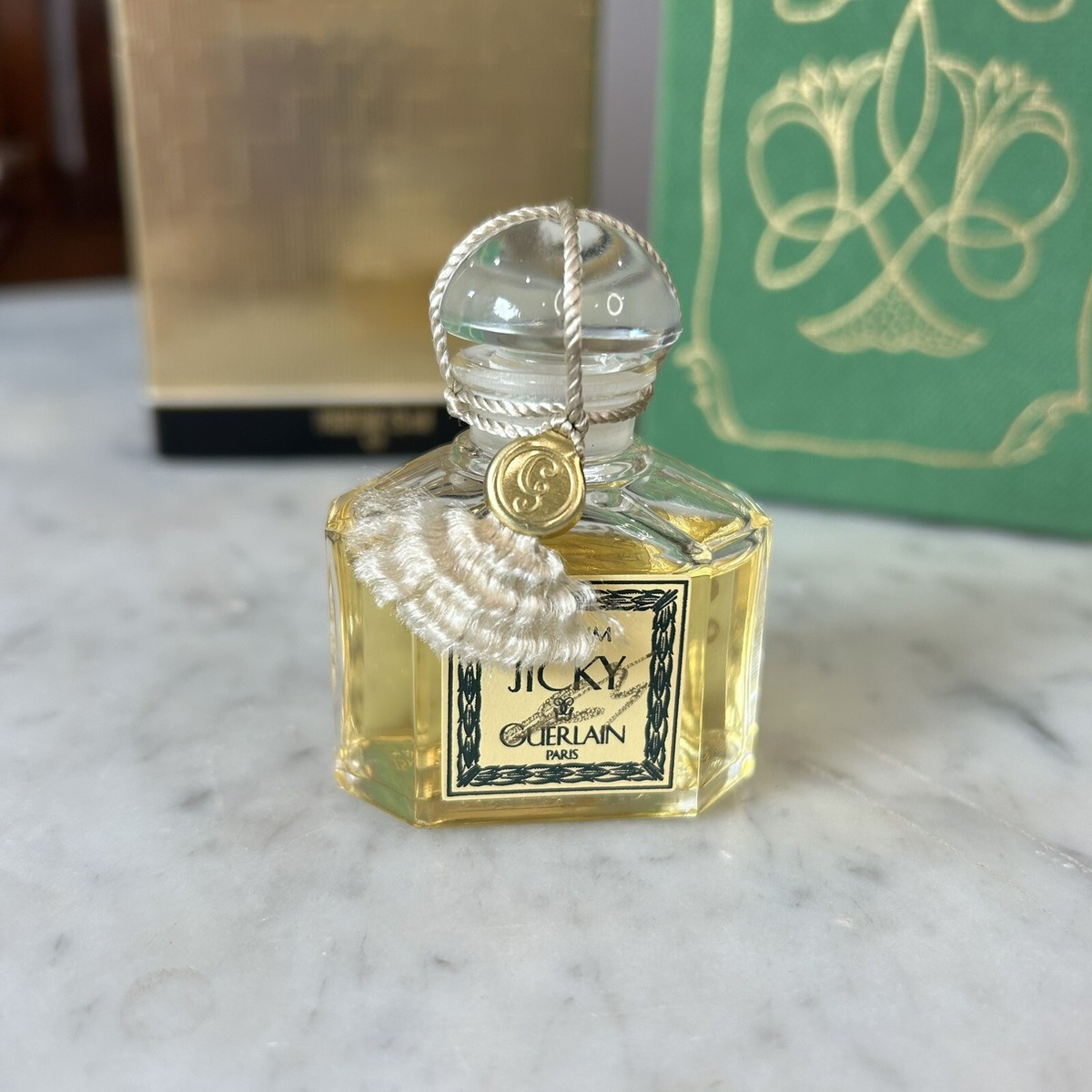 Vintage Guerlain Jicky Parfum 0.5oz 15ml SIGNED Bottle with Vintage Guerlain Jicky Parfum 0.5oz 15ml SIGNED Bottle with