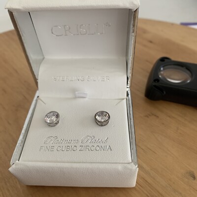 Ohrringe Sterlingsilber platiniert feine Zirkonia (J Box)