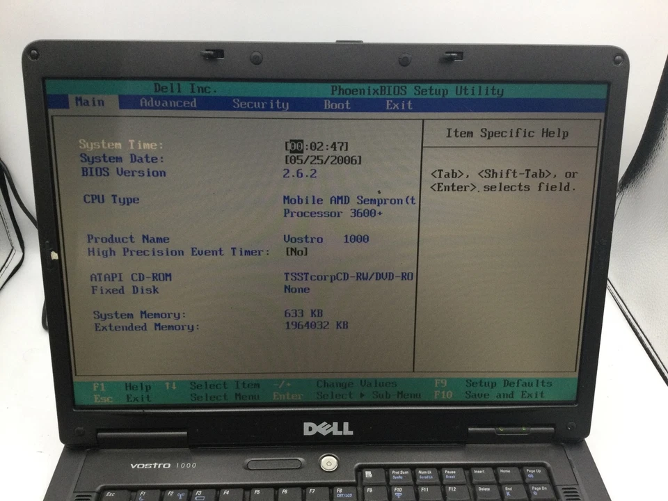 DELL VOSTRO 1000 - BOOTS TO BIOS - AMD SEMPRON 3600 - 2GB RAM - READ DESCRIP -BB - Image 2 of 4