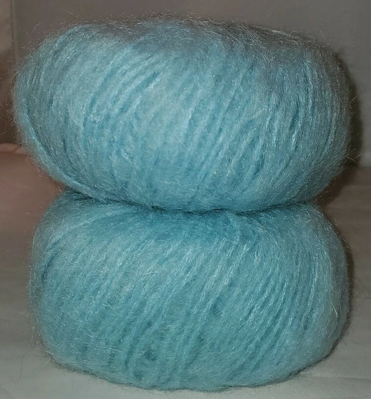 2 HILOS/BOLAS DE HILO DE CABELLO SUAVE GEDIFRA (DESCONTINUADO) - COLOR #4909 AZUL CLARO Foto 4 de 4