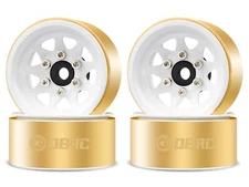 1.0 Beadlock Wheels with Brass Ring 1.0 Wheels for 1/18 TRX4M 1/24 SCX24 (White)