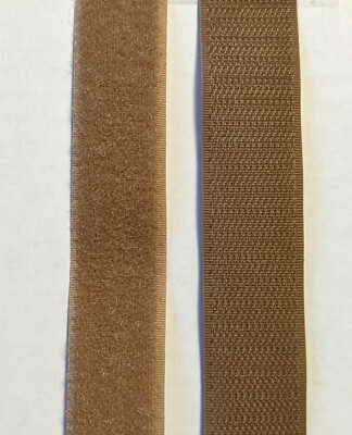 1'' Nylon Hook and Loop Sew on Fastener per Yard - Coyote Color - Made in USA