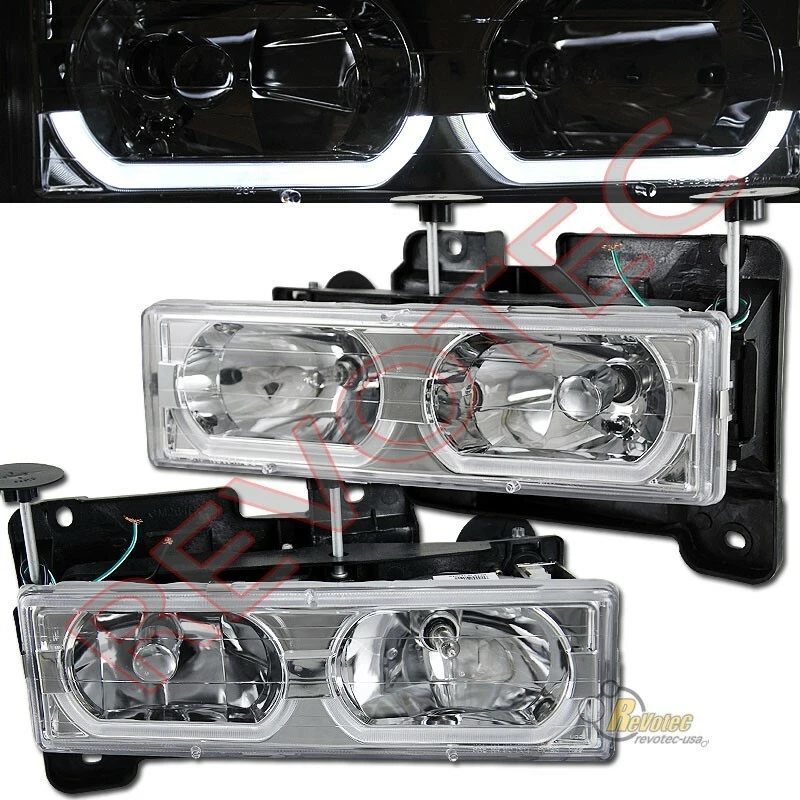 88-99 Chevy CK полноразмерный Tahoe Suburban U бар фары w бампер фары хром - Изображение 2 из 4