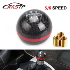 Universal Racing Gear Shift Shifter Knob Carbon Fiber Stripe 5 Speed 6 Speed