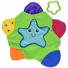 The First Years Star Blankie Activity Teething Lovey Green with Multi-color NEW