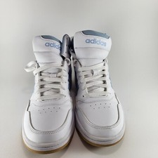 Womens Size 7 Hoops 3.0 Mid 'White Clear Sky Gum New No Box Adidas