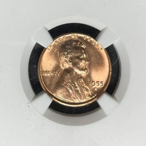 1955-S LINCOLN WHEAT CENT ~ NGC MS 67 RD ~BEAUTIFUL COIN~
