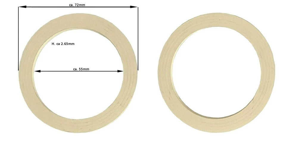 Ersatzdichtung für Espressokocher - 6 TASSEN - 2 x Dichtungsring
