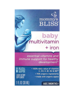 Mommy's Bliss, Baby-Multivitamin + Eisen, ab 2 Monaten, Traube, 30 ml