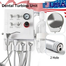 AZDENT Portable Dental Turbine Unit Weak Suction work with Air Compressor 2Holes
