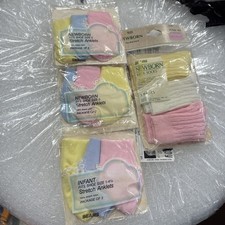 4 PACKS Vintage Sears Lace Trim Infant Anklets Baby Socks MULTCOLOR