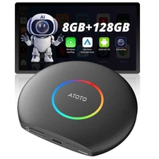 AI Box 8GB+128GB Wireless CarPlay Android Auto Adapter w Netflix YouTube Stream