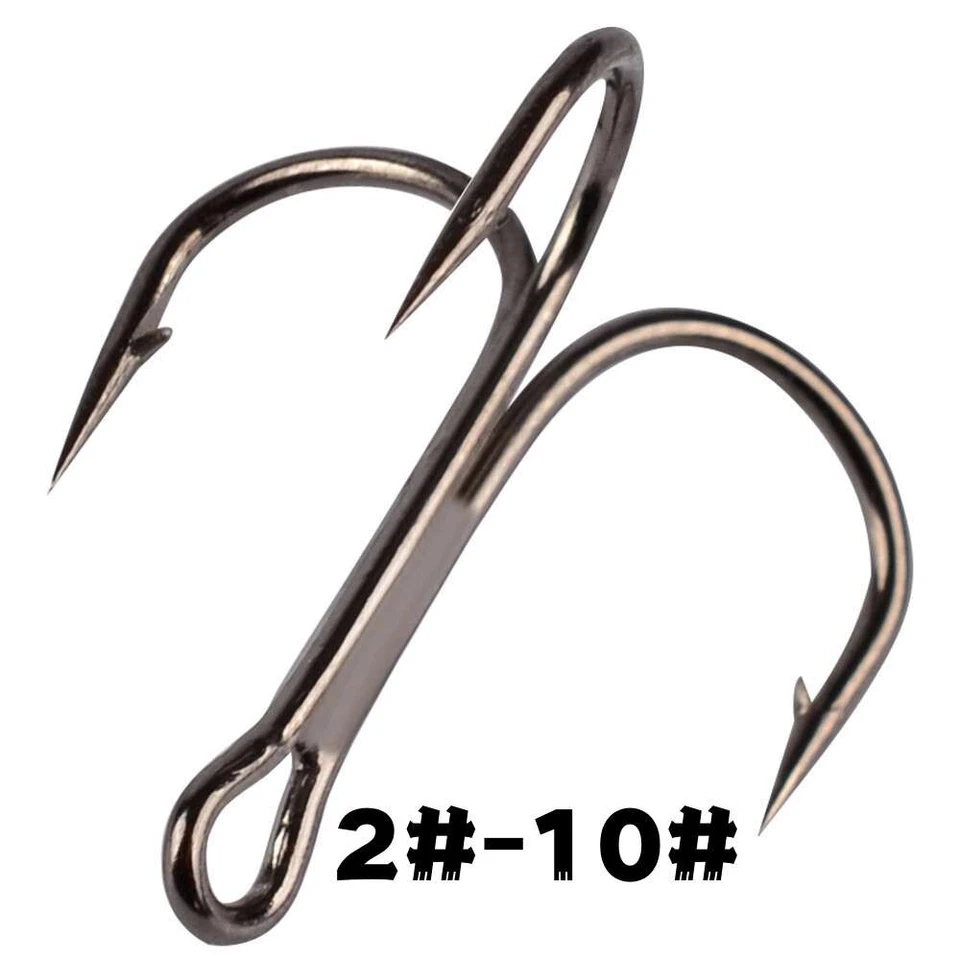 20x/Box Barbed Drillingshaken 2#-10# Hecht Sea Fishing Drillinge für Alle Fische - Bild 1 von 4