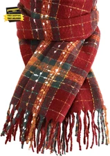 Womens Winter Scarf, Fashion Plaid Scarfs for Women, Soft Shawls and Wraps, Long