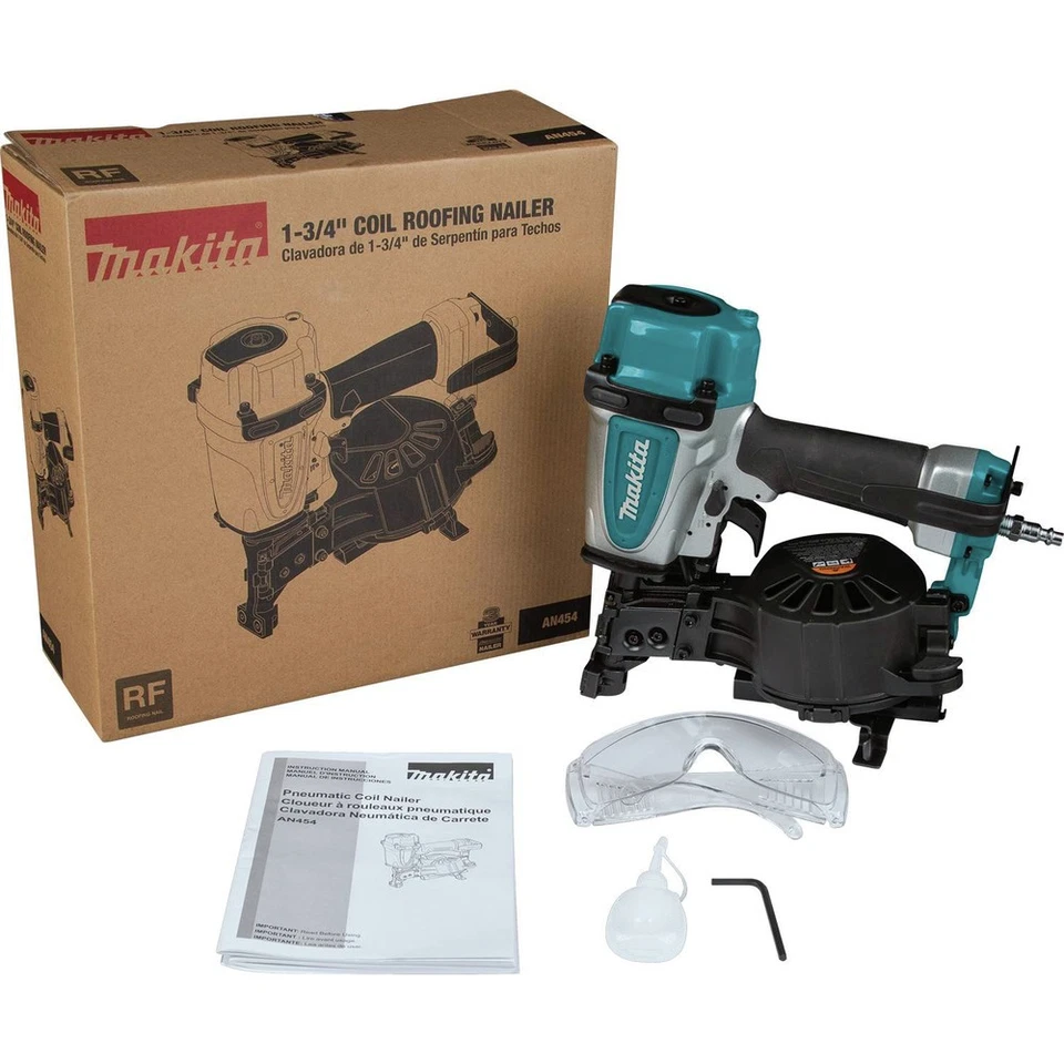 Makita AN454-R 1-3/4 дюйма пневматическая катушка кровельный гвоздезабивной пистолет сертифицированный отремонтированный