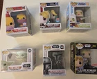 Lot of 6 Funko Harley Quinn 279, star wars 453, 368, 345, Finn 1077, homer 1144