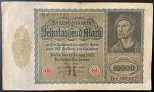 1922 GERMANY PAPER MONEY - 10,000 MARK BANKNOTE!