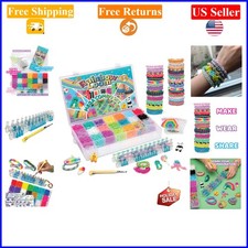 Mega Combo Set for Rubber Band Bracelets - 7000 Colorful Rubber Bands, Organ...