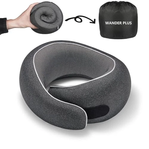 Travel Pillow, 100% Pure Memory Foam Travel Neck Pillow Airplane Neck Support