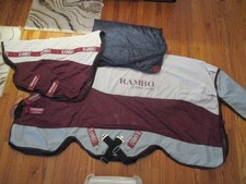 66'' pony burgundy horseware rambo summer series fly sheet w liner & hood 0G