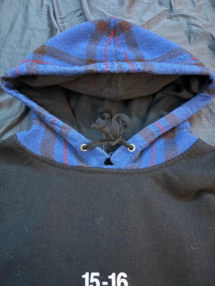 Sudadera con capucha Supreme X CDG FW 15-16 azul a cuadros Foto 4 de 4