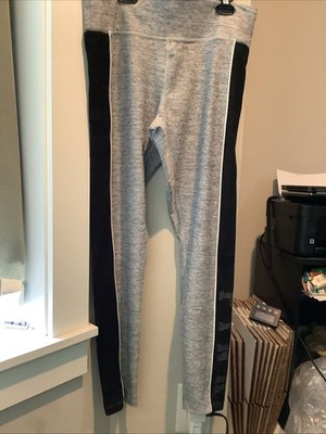 Victoria's Secret Gray/black LARGE PINK COTTON HIGH WAIST FULL LENGTH LEGGING
