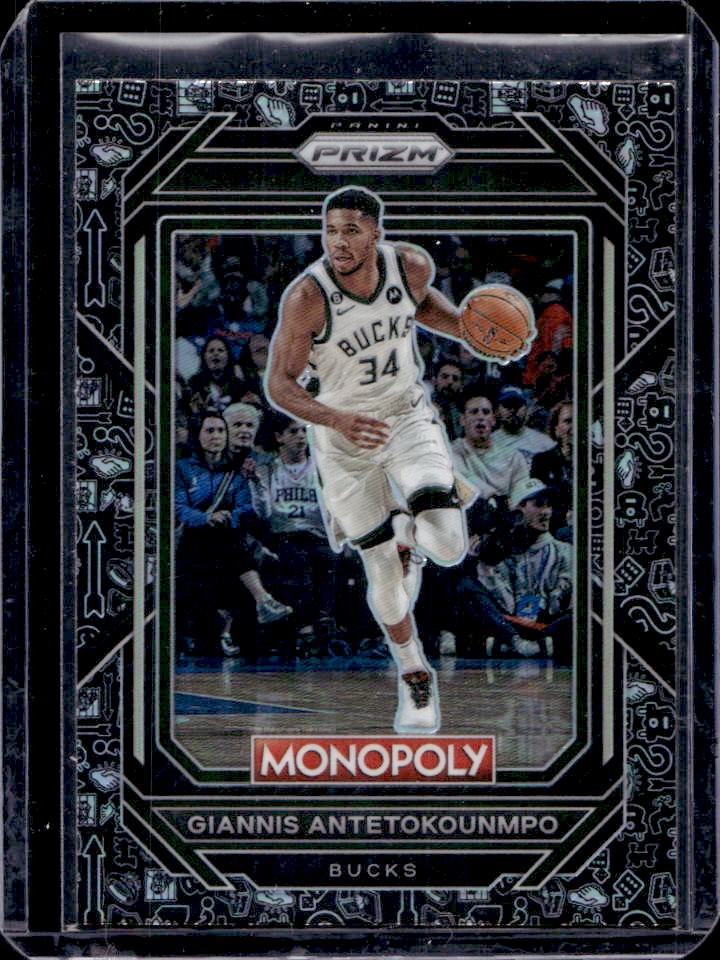 2022-23 Panini Prizm Monopoly Giannis Antetokounmpo Black Classic Icons #49