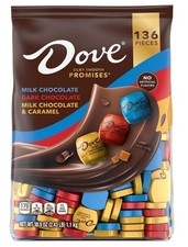 DOVE PROMISES Milk, Dark and Milk  Caramel Assorted Chocolate Candy, 136 Ct Bul