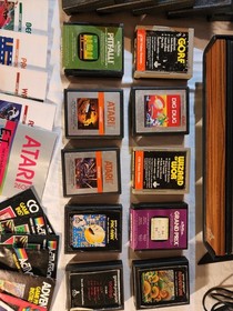 Atari 2600 System Bundle w/ 4 Controllers 15 games Extras Not Tested