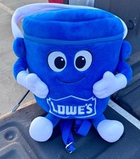 Lowe's Blue Plush Bucket Backpack HTF