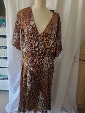 Quiz Size 26 Animal Print Midi Dress, Longer At Back