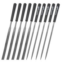 2Er Set Zweitschnitt Stahl Flachrundnadel Feile Mit Kunststoffgriff 3Mm X 140Mm