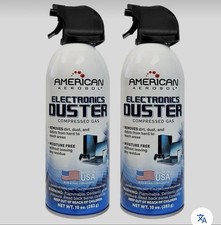 American Aerosol Compressed Gas Electronics Duster, 10 oz Cans, 2-Pack.