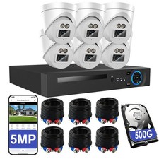 CCTV 5MP Security Camera System 8CH DVR Home Surveillance Outdoor IR Night+500G