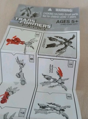 Transformers Prime ARCEE Hasbro 2011 Motorcycle Instructions Sheet Directions 