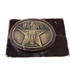 Marlboro Solid Brass Vintage Longhorn Belt Buckle T10