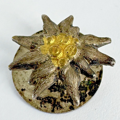 WW2 German Army Gebirgsjager Edelweiss Mountain Insignia Cap Badge Hat D.OE.AV