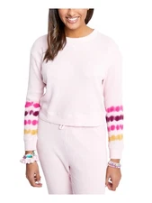 SUNDOWN BY SPLENDID Womens Pink Long Sleeve Crew Neck Top M