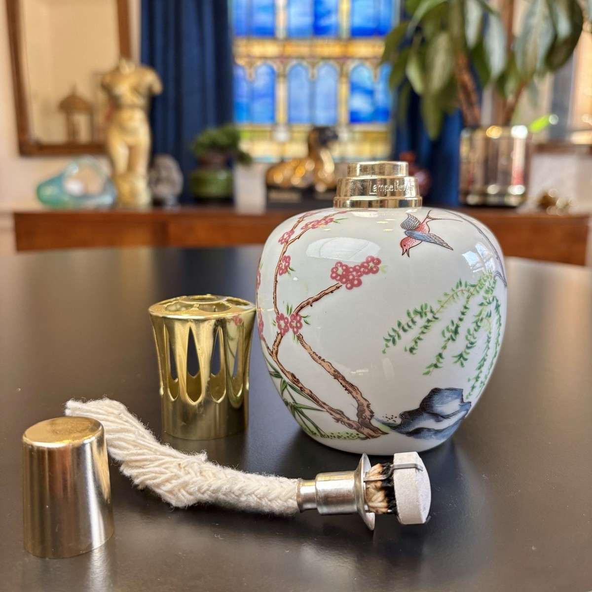 LAMPE BERGER DIFFUSEUR Brule Parfum Céramique A Fleurs Vintage Perfum