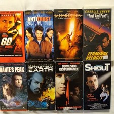 8 VHS Gone in 60 Seconds Antitrust Musketeer Terminal Dante's Peak Cage Travolta