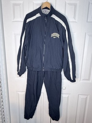 Vintage Reebok 90s Navy Tracksuit Set Men s M Nylon Windbreaker Jacket & Pants