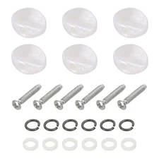 Guitar Tuning Peg Button Machine Head Oval Concave Acrylic Buttons White