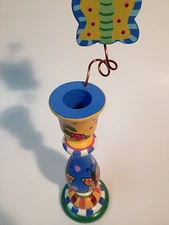 Hand Painted Wood Butterfly Candle stick  Holders 