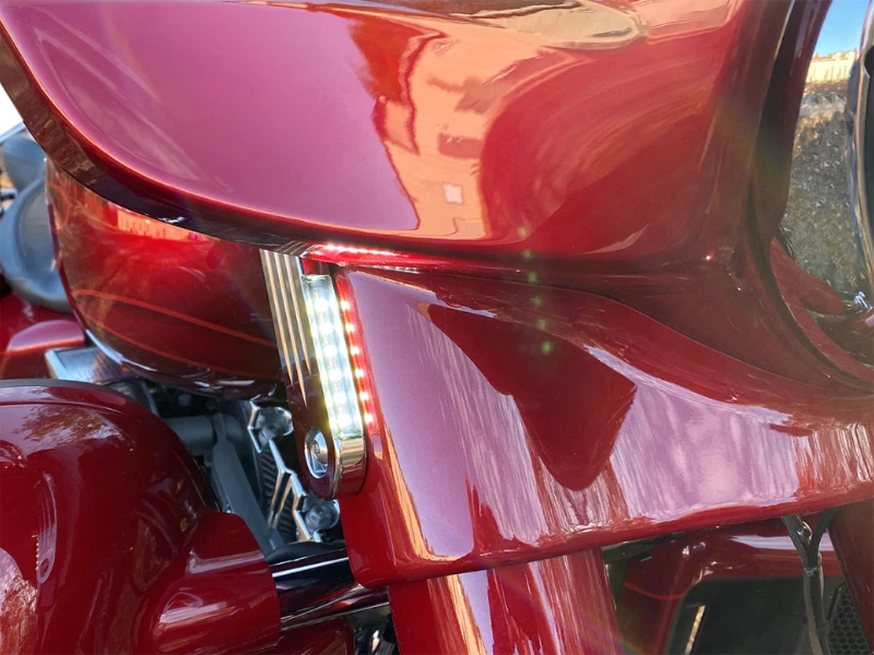 Tiras dinámicas ProBEAM cromadas personalizadas V2 señales de giro delanteras Harley a... Foto 3 de 3